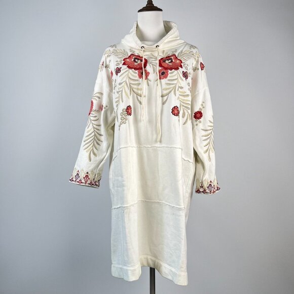 NWOT Johnny Was Sweater Dress Pullover Embroidered Floral High Neck Size S - Picture 2 of 13